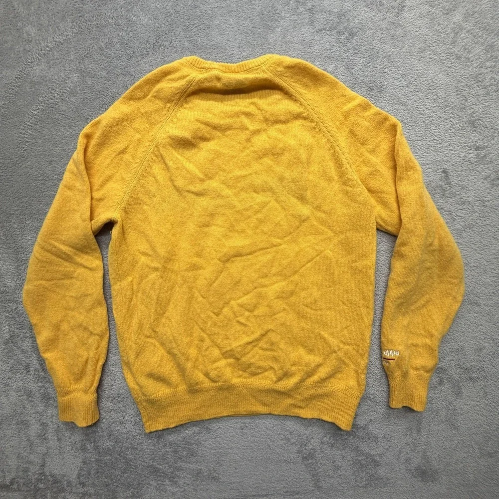 Robe Di Kappa Sweater Mens XL Yellow Milano‎ Lambswool Crewneck Graphic Pullover